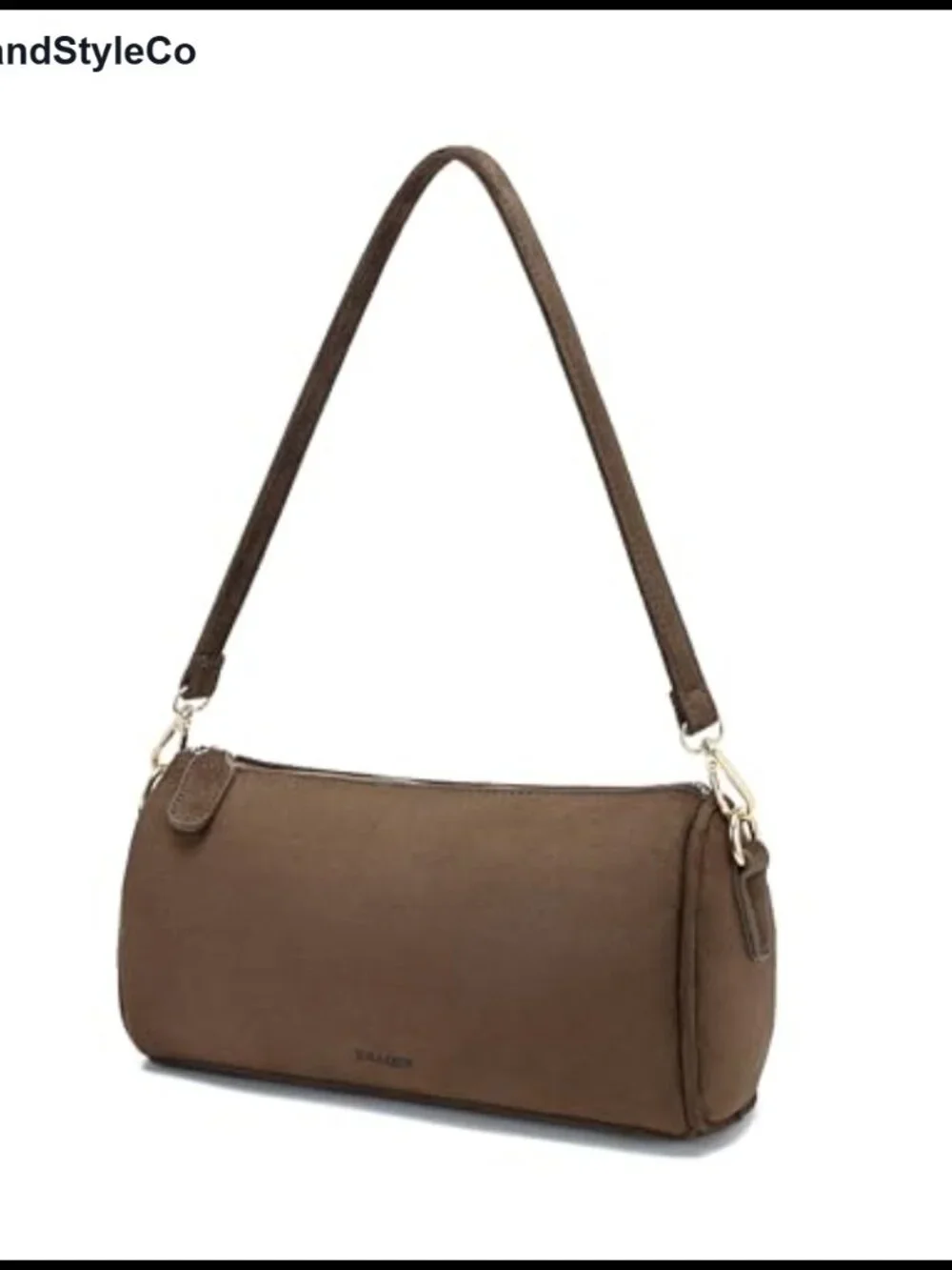 JOLLQUE Suede Crossbody Bag for Women, Luxury Small Barrel Clutch Handbag Purse